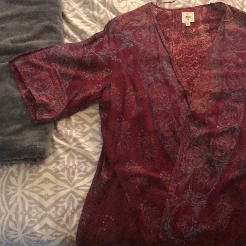 Burgundy Kimono